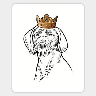 Wirehaired Pointing Griffon Dog King Queen Wearing Crown Magnet